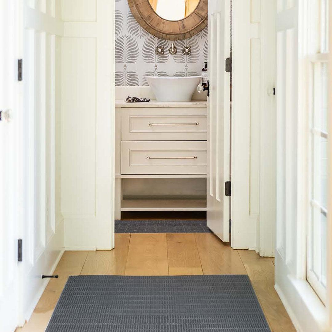 Jessica FloorFlat | Charcoal - Premium Vinyl Mat - Carolina Creekhouse Easy to Clean Premium Vinyl Mats