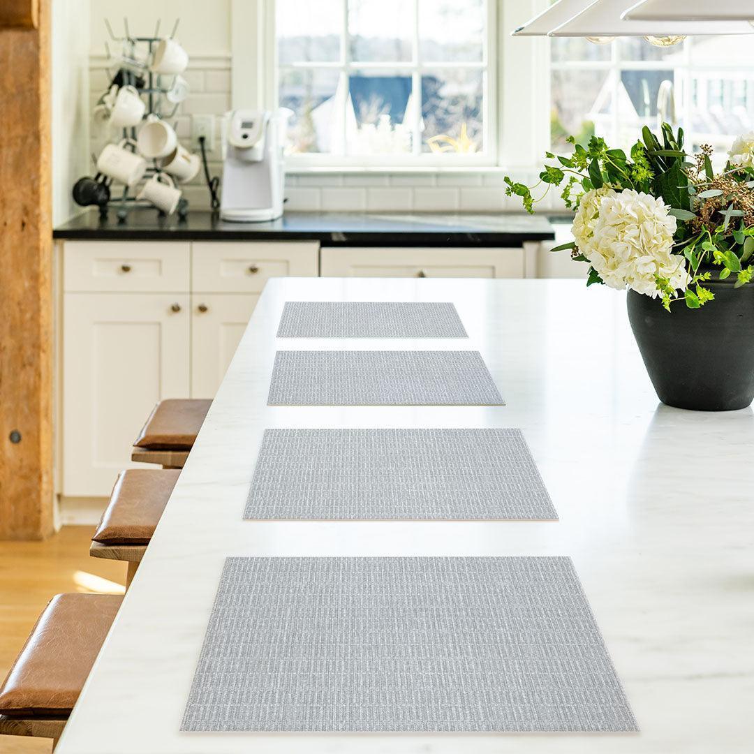 Jessica Placemat | Grey - Premium Vinyl Mat - Carolina Creekhouse Easy to Clean Premium Vinyl Mats