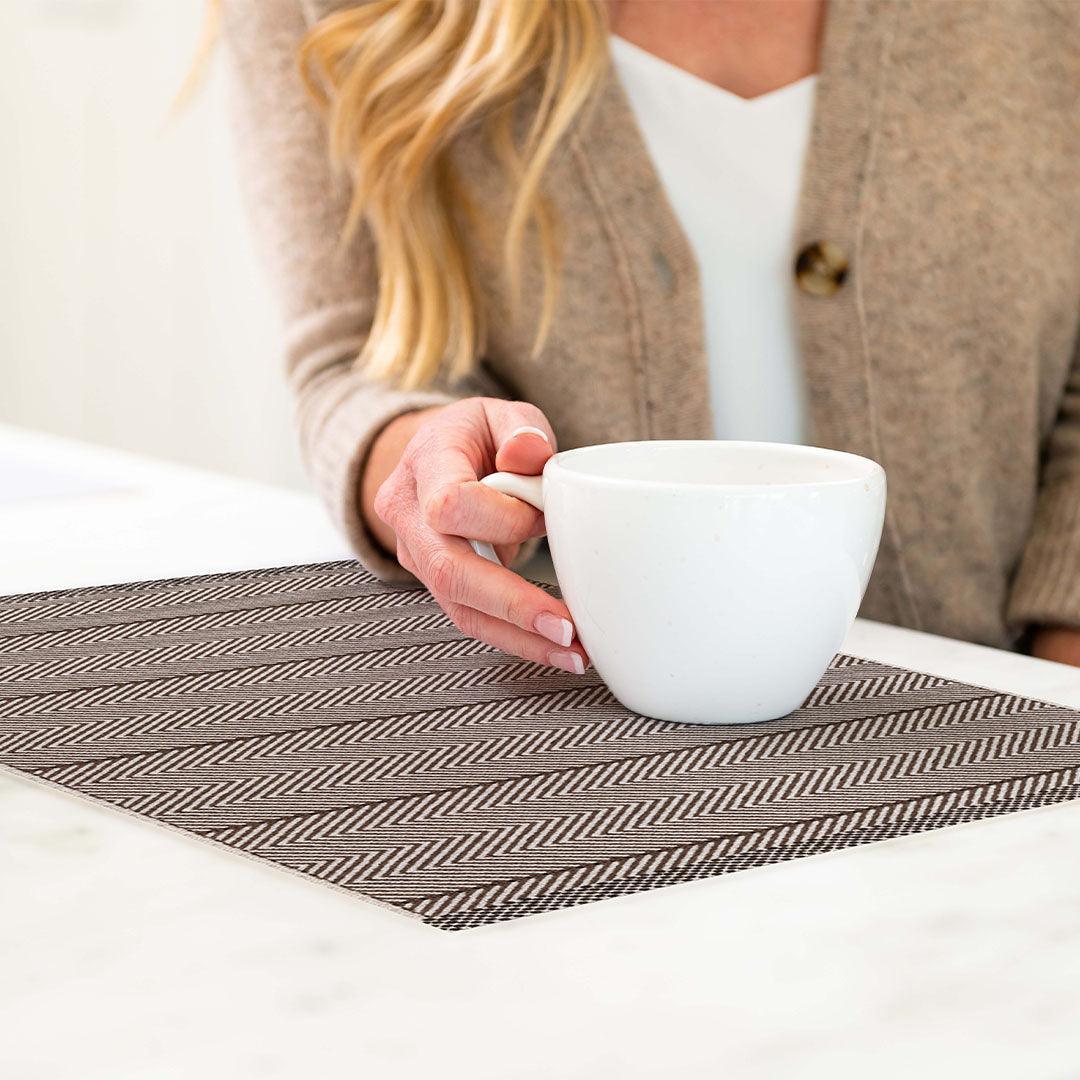 Kristen Placemat | Brown - Premium Vinyl Mat - Carolina Creekhouse Easy to Clean Premium Vinyl Mats