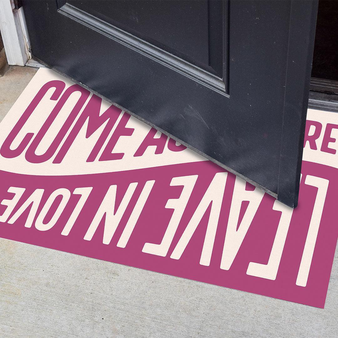 Leave in Love FloorFlat | Pink - Premium Vinyl Mat - Carolina Creekhouse Easy to Clean Premium Vinyl Mats