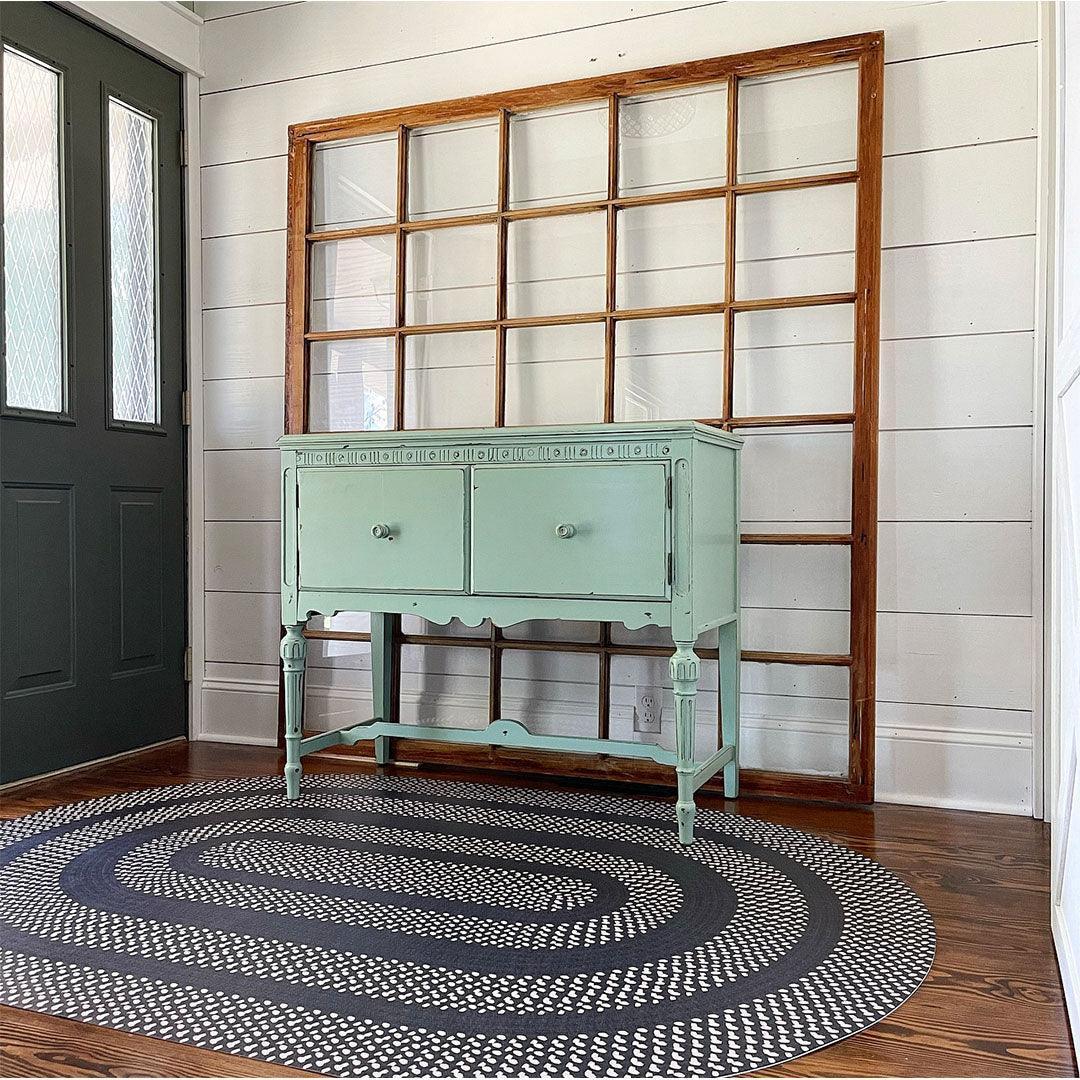 3acrehomestead Linda FloorFlat | Black - Premium Vinyl Floor Mat - Carolina Creekhouse Easy to Clean Premium Vinyl Mats