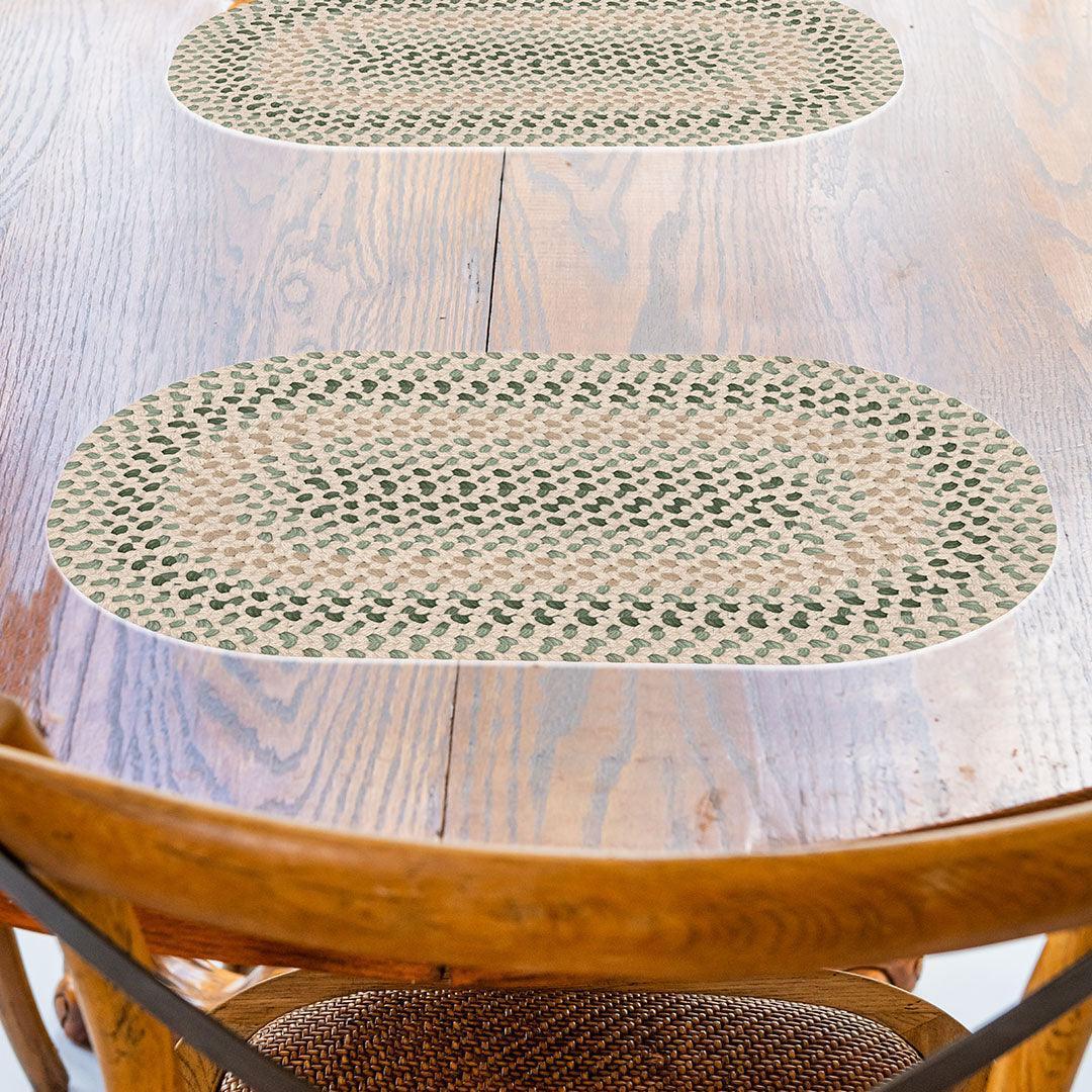 3acrehomestead Linda Placemat | Green - Carolina Creekhouse Easy to Clean Premium Vinyl Mats