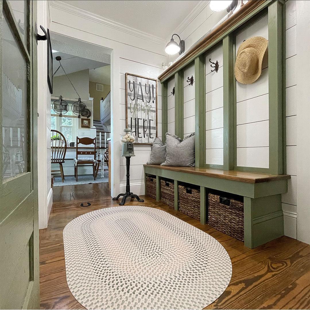 3acrehomestead Linda FloorFlat | Green - Premium Vinyl Mat - Carolina Creekhouse Easy to Clean Premium Vinyl Mats