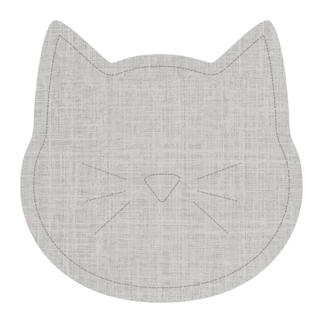 Linen Cat PetFlat | Grey - Premium Vinyl Mat - Carolina Creekhouse Easy to Clean Premium Vinyl Mats
