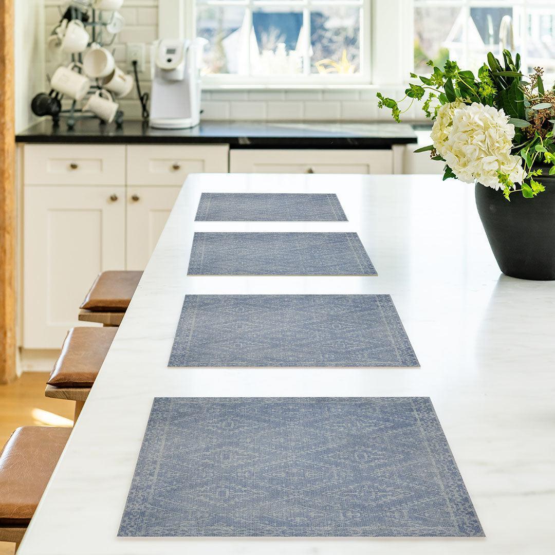 McCall Placemat | Blue - Carolina Creekhouse Easy to Clean Premium Vinyl Mats