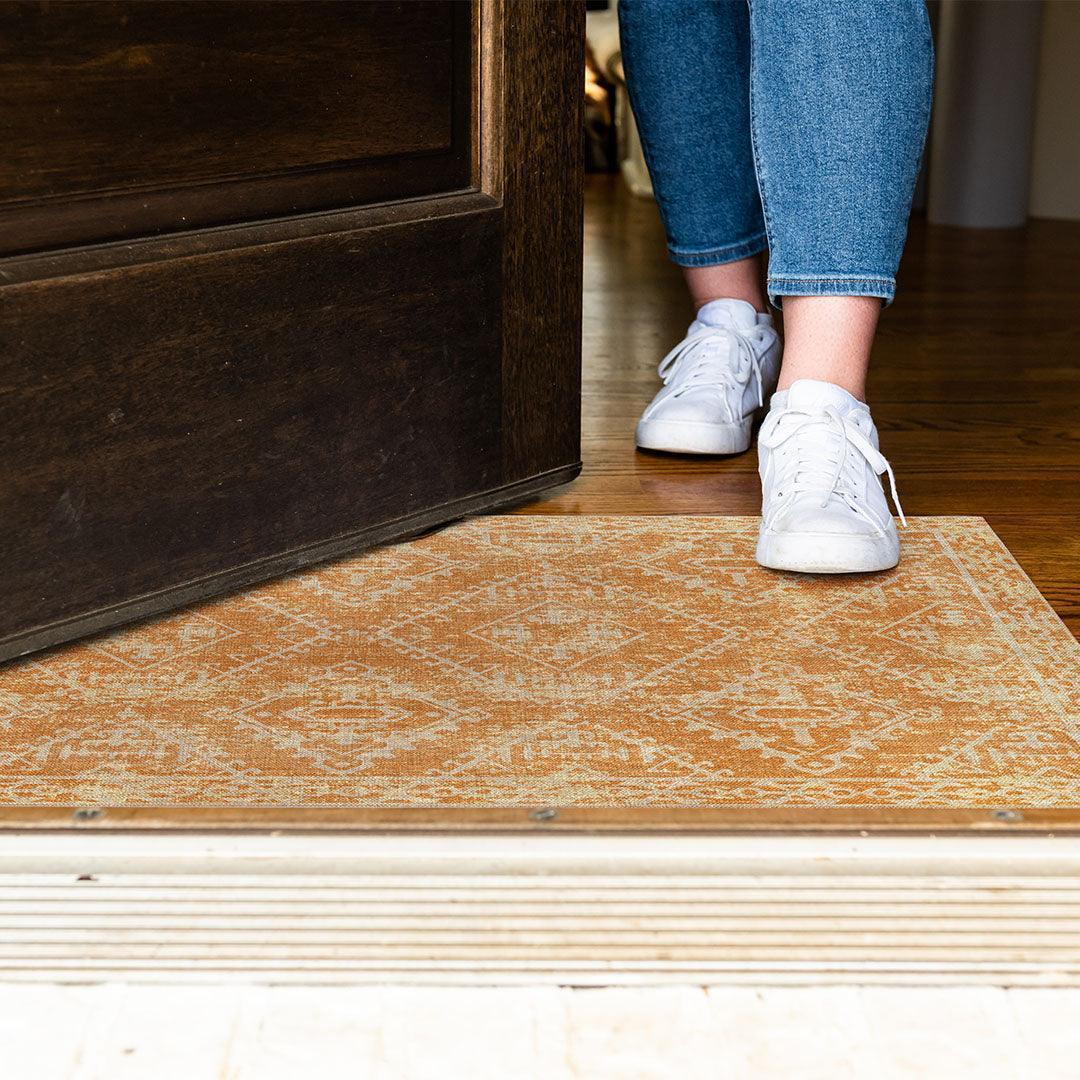 McCall FloorFlat | Orange - Premium Vinyl Mat - Carolina Creekhouse Easy to Clean Premium Vinyl Mats