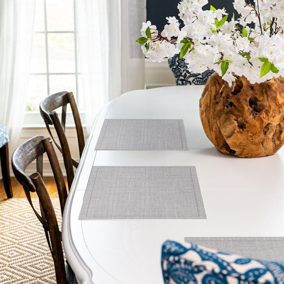 Melissa Placemat | Grey - Carolina Creekhouse Easy to Clean Premium Vinyl Mats