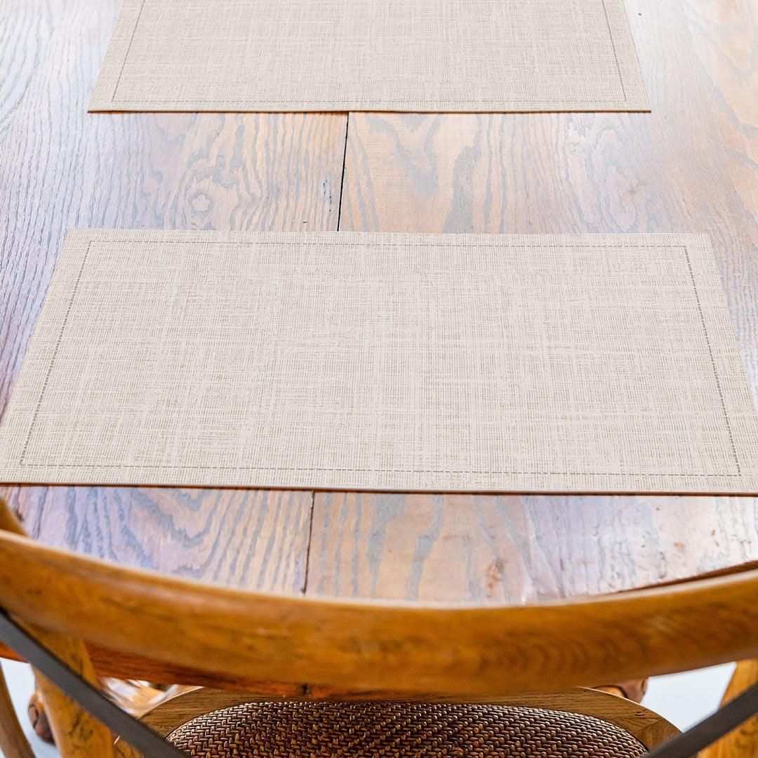 Melissa Placemat | Beige - Carolina Creekhouse Easy to Clean Premium Vinyl Mats
