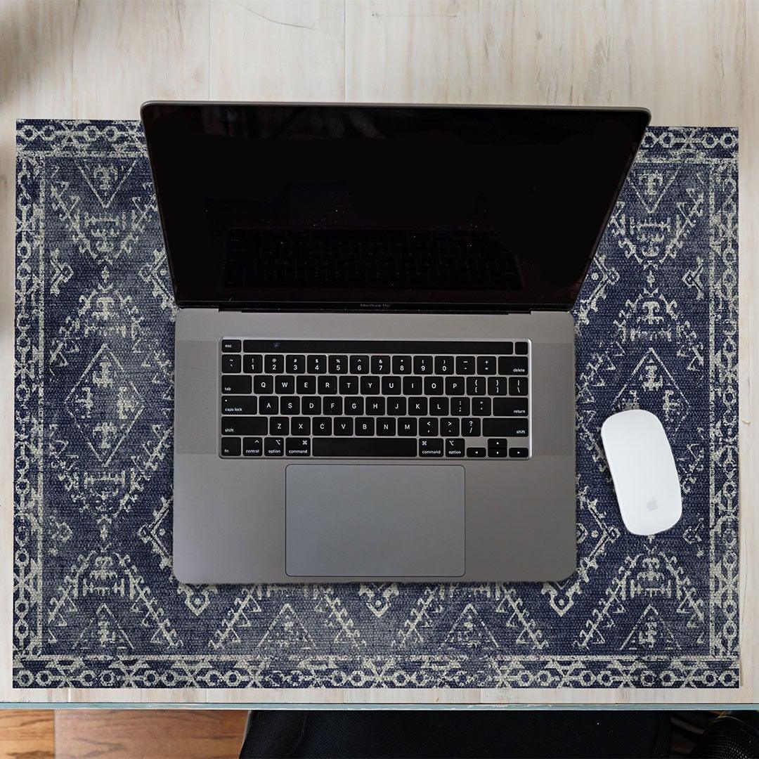 McCall Desk Pad OfficeFlat | Navy - Carolina Creekhouse Easy to Clean Premium Vinyl Mats
