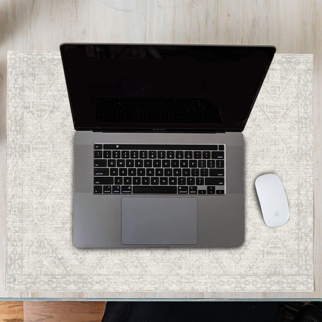 McCall Desk Pad OfficeFlat | White - Carolina Creekhouse Easy to Clean Premium Vinyl Mats