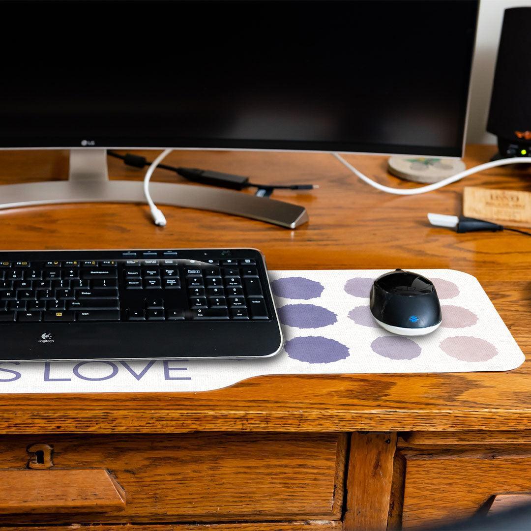 Love Polka Dot Keyboard Pad OfficeFlat - Carolina Creekhouse Easy to Clean Premium Vinyl Mats