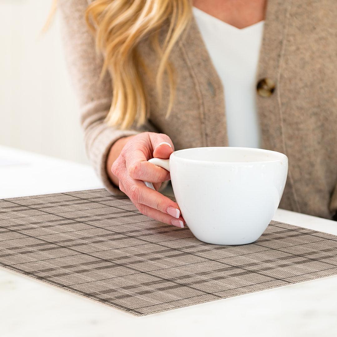 Paula Placemat | Brown - Premium Vinyl Mat - Carolina Creekhouse Easy to Clean Premium Vinyl Mats