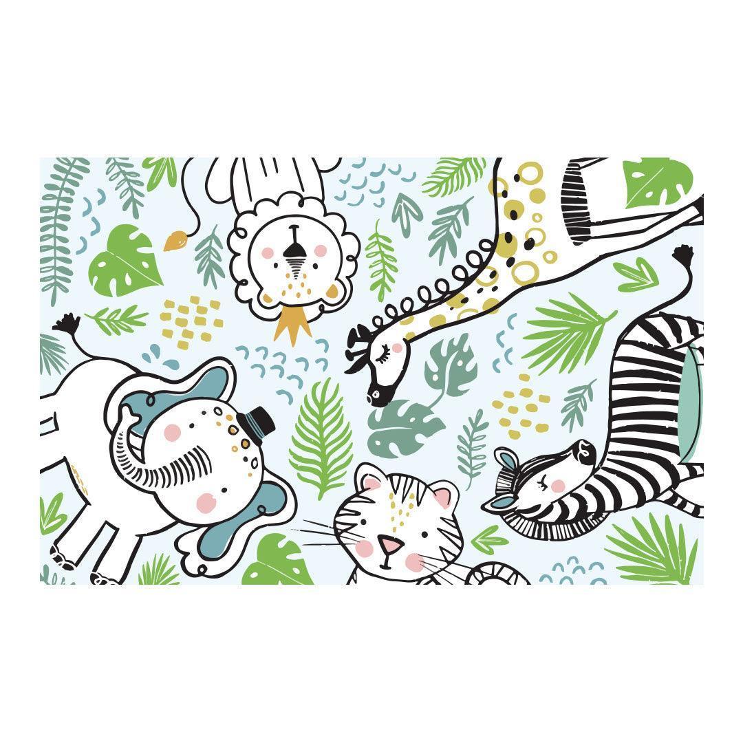 Safari Group FloorFlat | Blue - Premium Vinyl Mat - Carolina Creekhouse Easy to Clean Premium Vinyl Mats