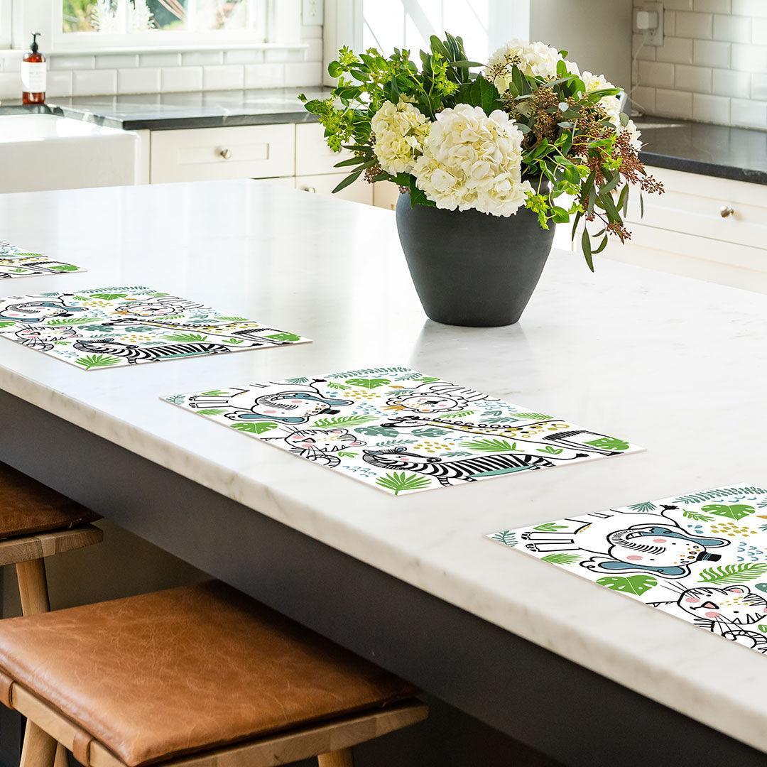 Safari Placemat | Green - Premium Vinyl Mat - Carolina Creekhouse Easy to Clean Premium Vinyl Mats