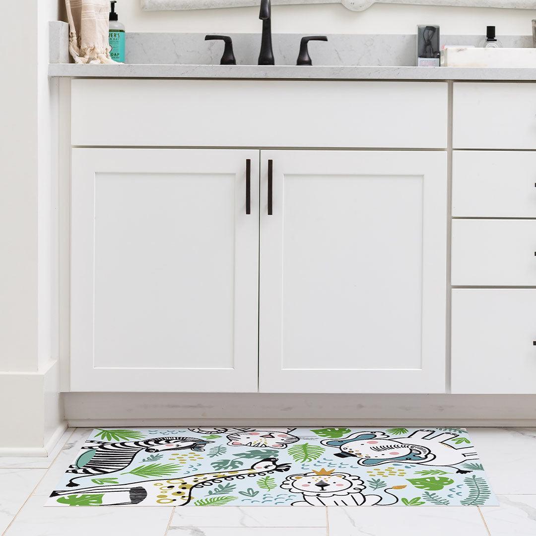 Safari Group FloorFlat | Blue - Premium Vinyl Mat - Carolina Creekhouse Easy to Clean Premium Vinyl Mats