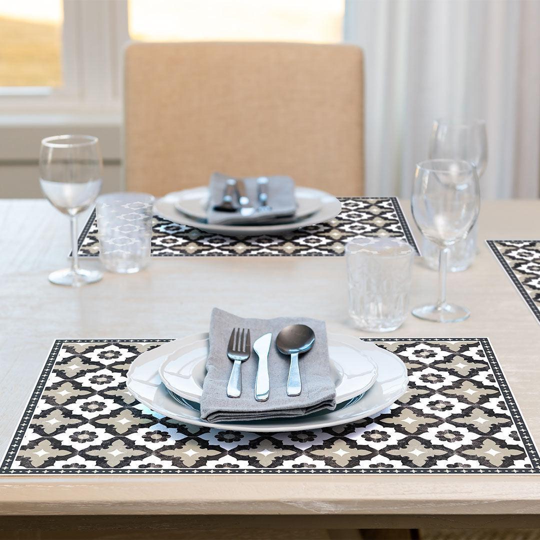 Sarah Placemat | Taupe - Carolina Creekhouse Easy to Clean Premium Vinyl Mats