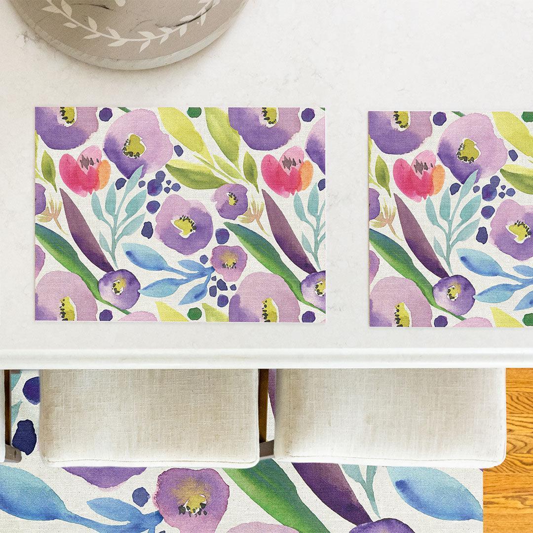 Vera Placemat | Purple - Premium Vinyl Mat - Carolina Creekhouse Easy to Clean Premium Vinyl Mats