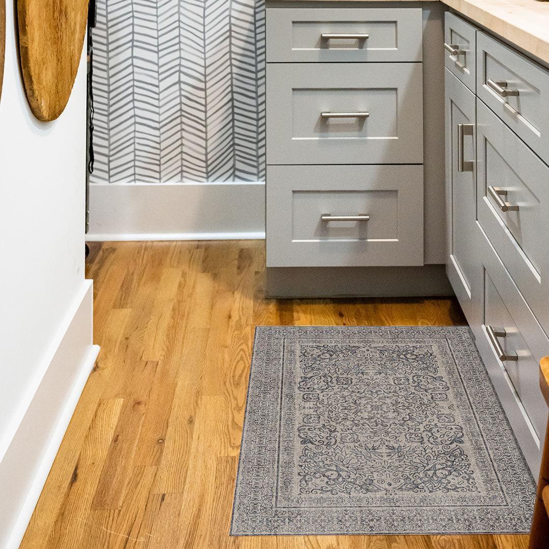 Victoria FloorFlat | Slate Blue - Premium Vinyl Mat - Carolina Creekhouse Easy to Clean Premium Vinyl Mats