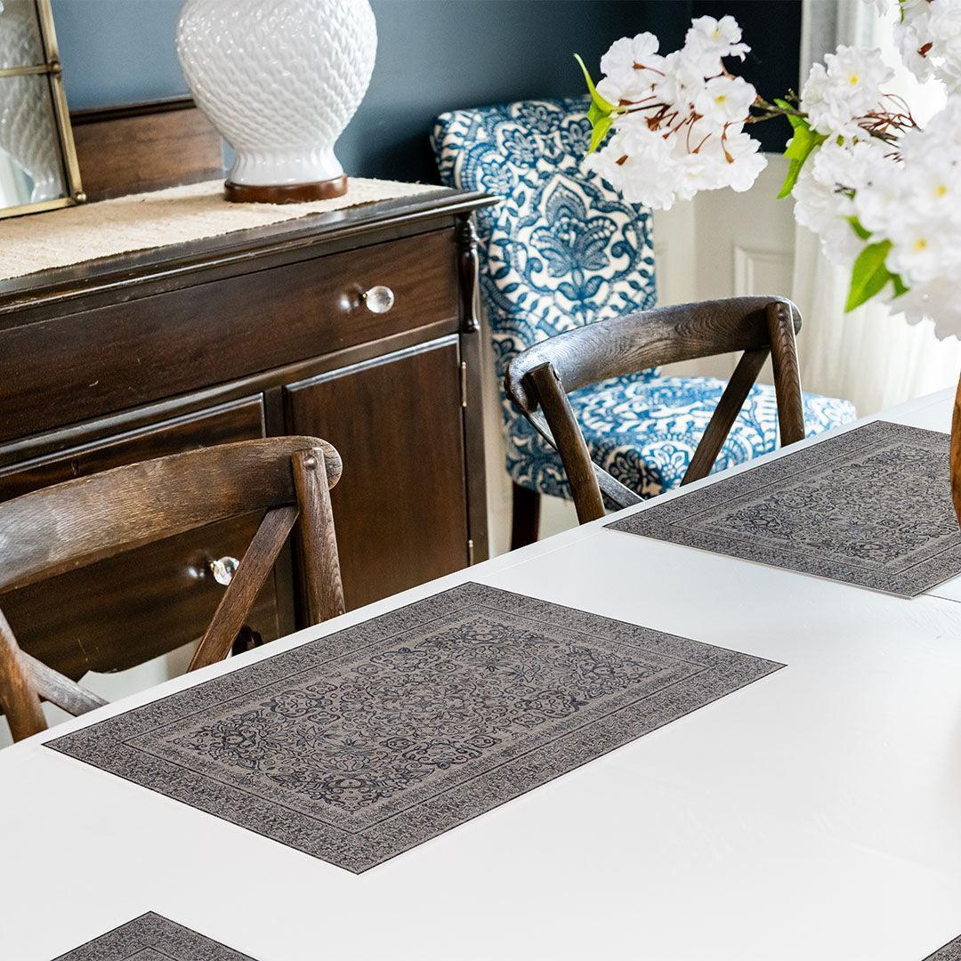 Victoria Placemat Slate Blue Premium Vinyl Mat Carolina Creekhouse