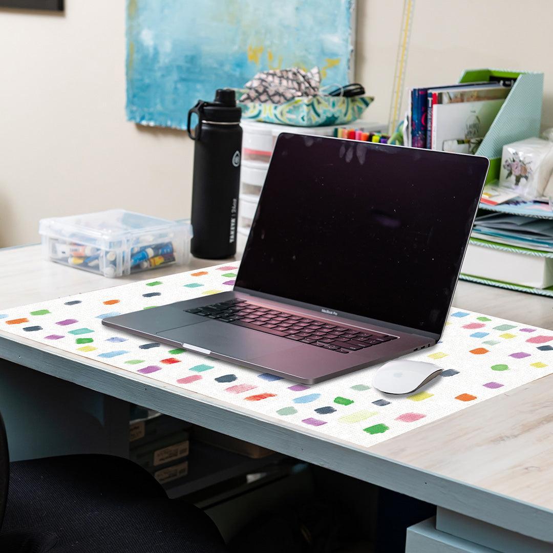 Confetti Desk Pad OfficeFlat - Premium Vinyl Mat - Carolina Creekhouse Easy to Clean Premium Vinyl Mats