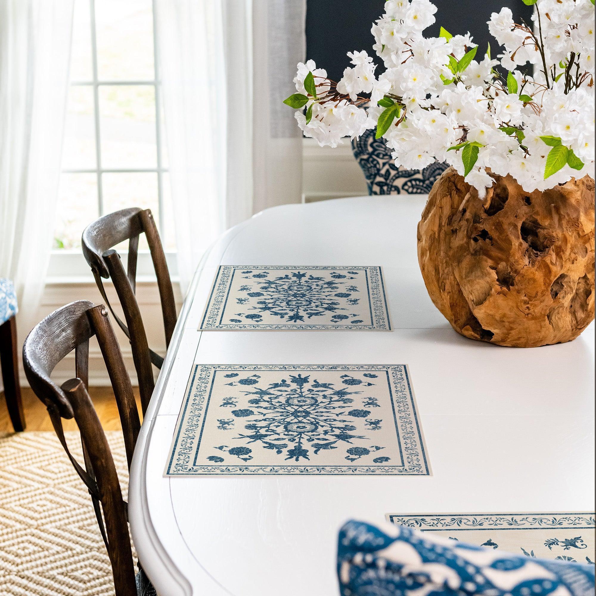 Amelia Placemat | Blue - Carolina Creekhouse Easy to Clean Premium Vinyl Mats