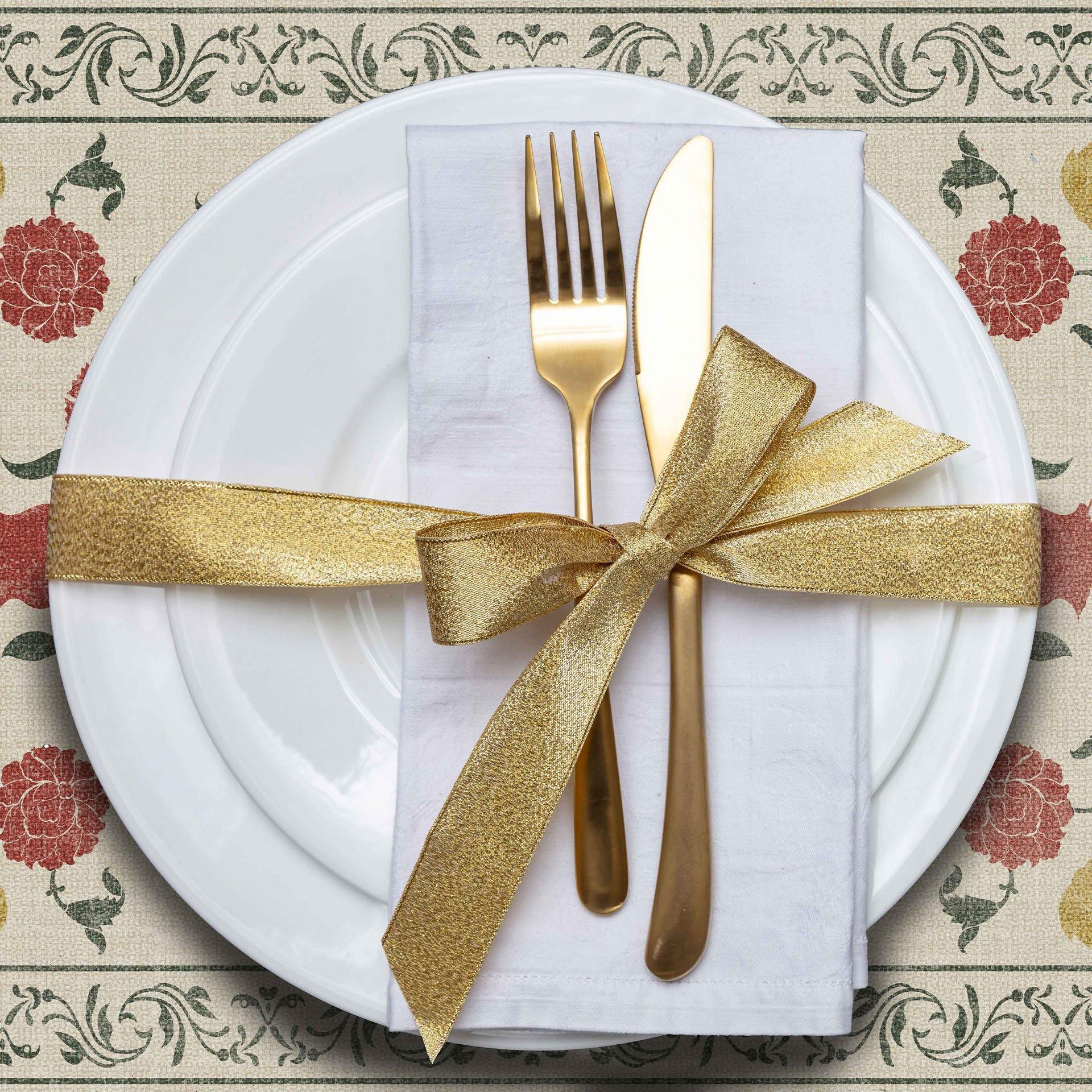 Amelia Placemat | Red - Carolina Creekhouse Easy to Clean Premium Vinyl Mats