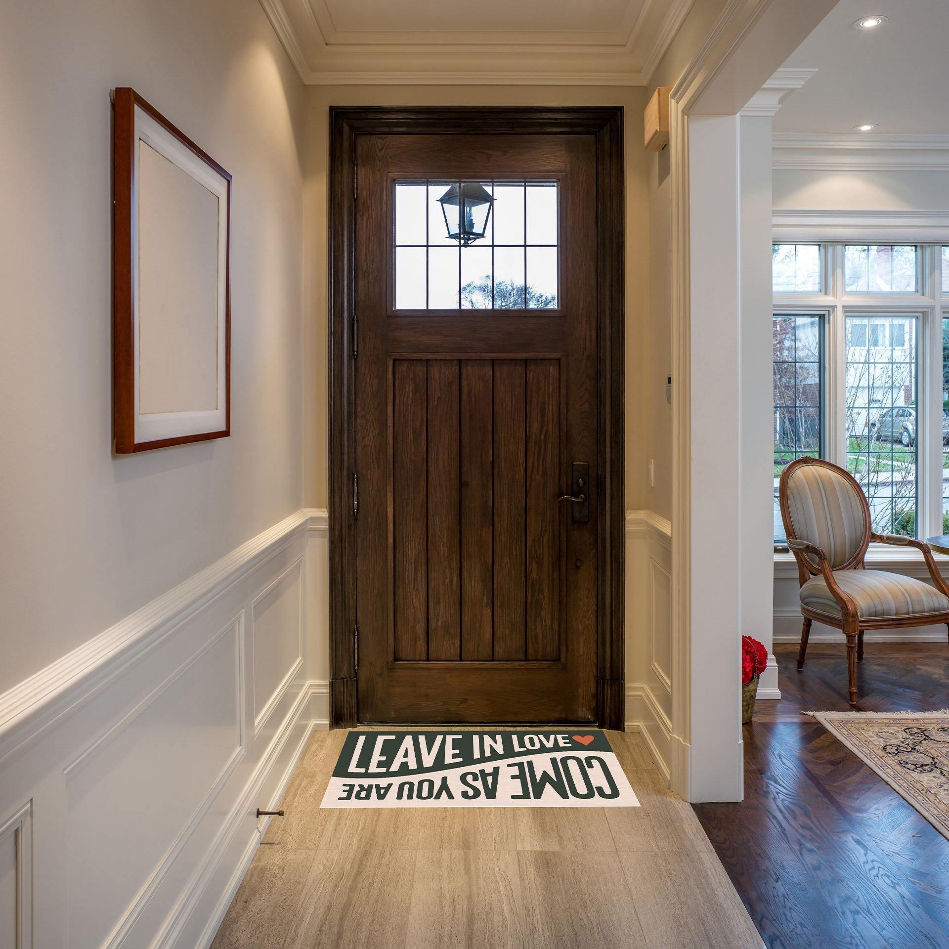 Leave in Love FloorFlat | Green - Premium Vinyl Floor Mat - Carolina Creekhouse Easy to Clean Premium Vinyl Mats