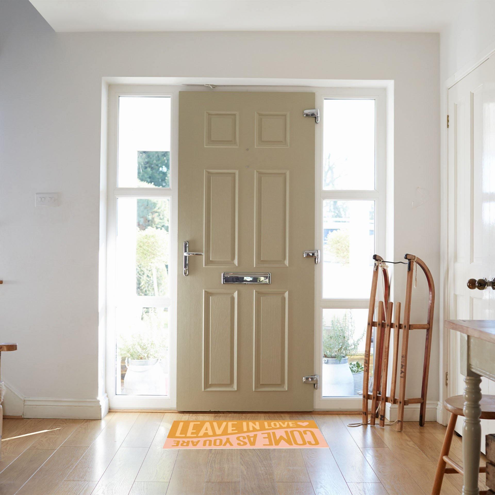 Leave in Love FloorFlat | Yellow - Premium Vinyl Mat - Carolina Creekhouse Easy to Clean Premium Vinyl Mats