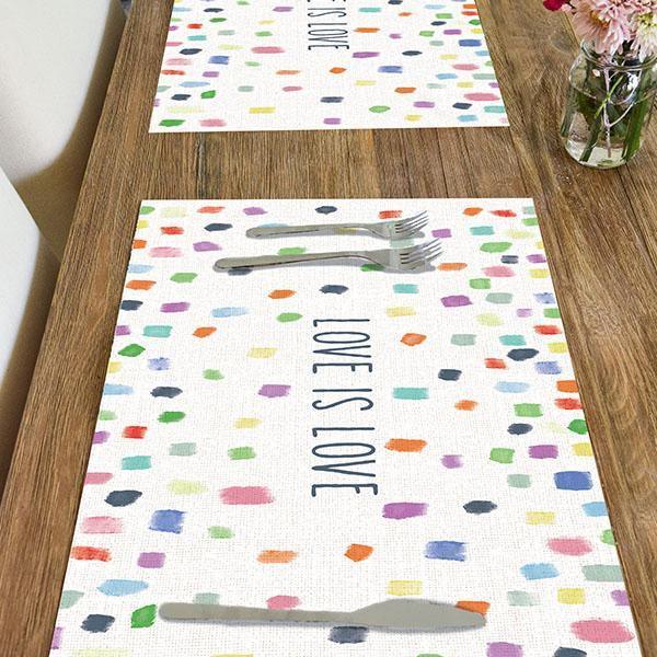 Love Confetti Placemat - Carolina Creekhouse Easy to Clean Premium Vinyl Mats