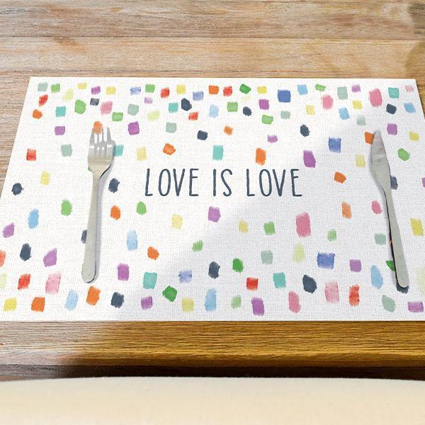 Love Confetti Placemat - Carolina Creekhouse Easy to Clean Premium Vinyl Mats