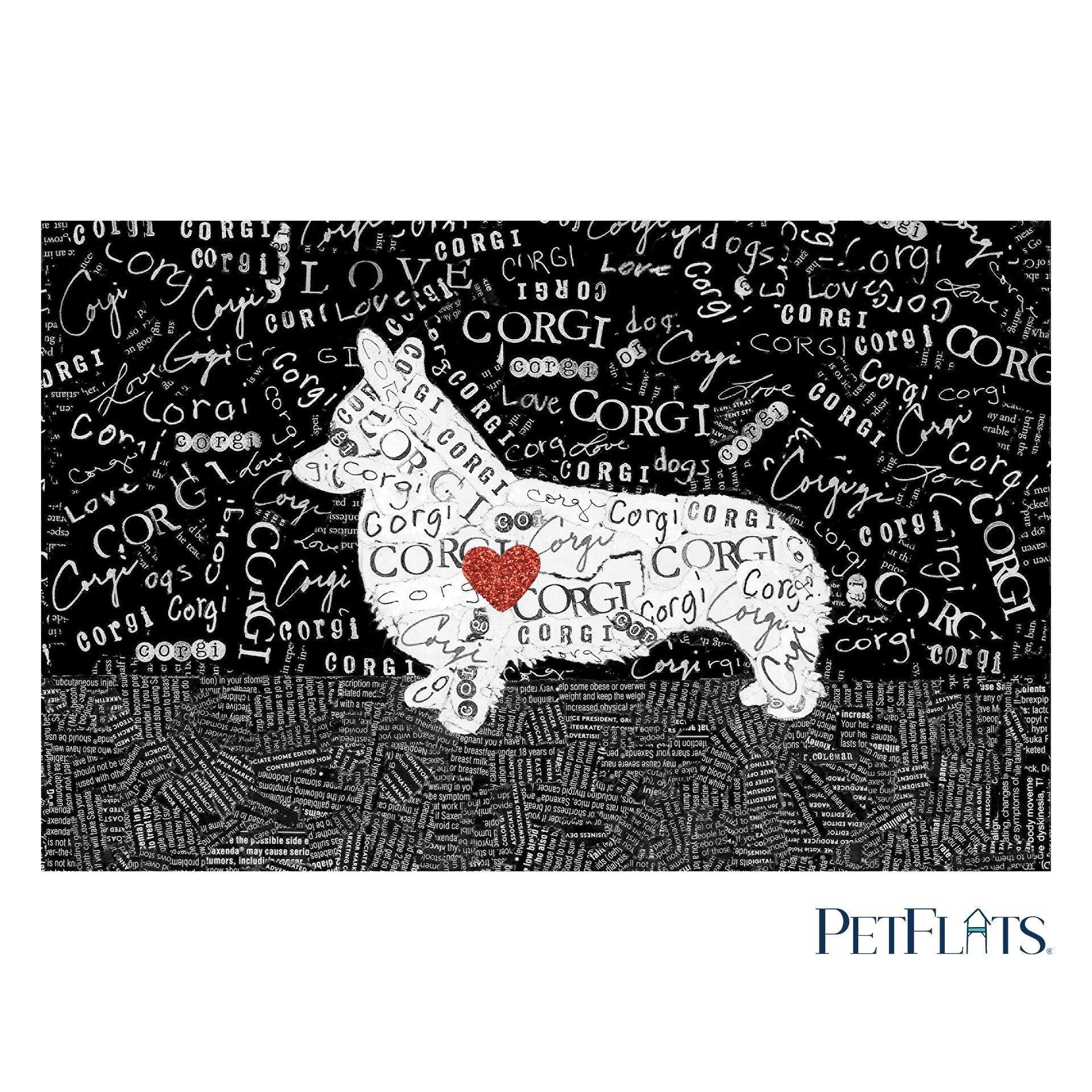 Corgi PetFlat - Premium Vinyl Mat - Carolina Creekhouse Easy to Clean Premium Vinyl Mats