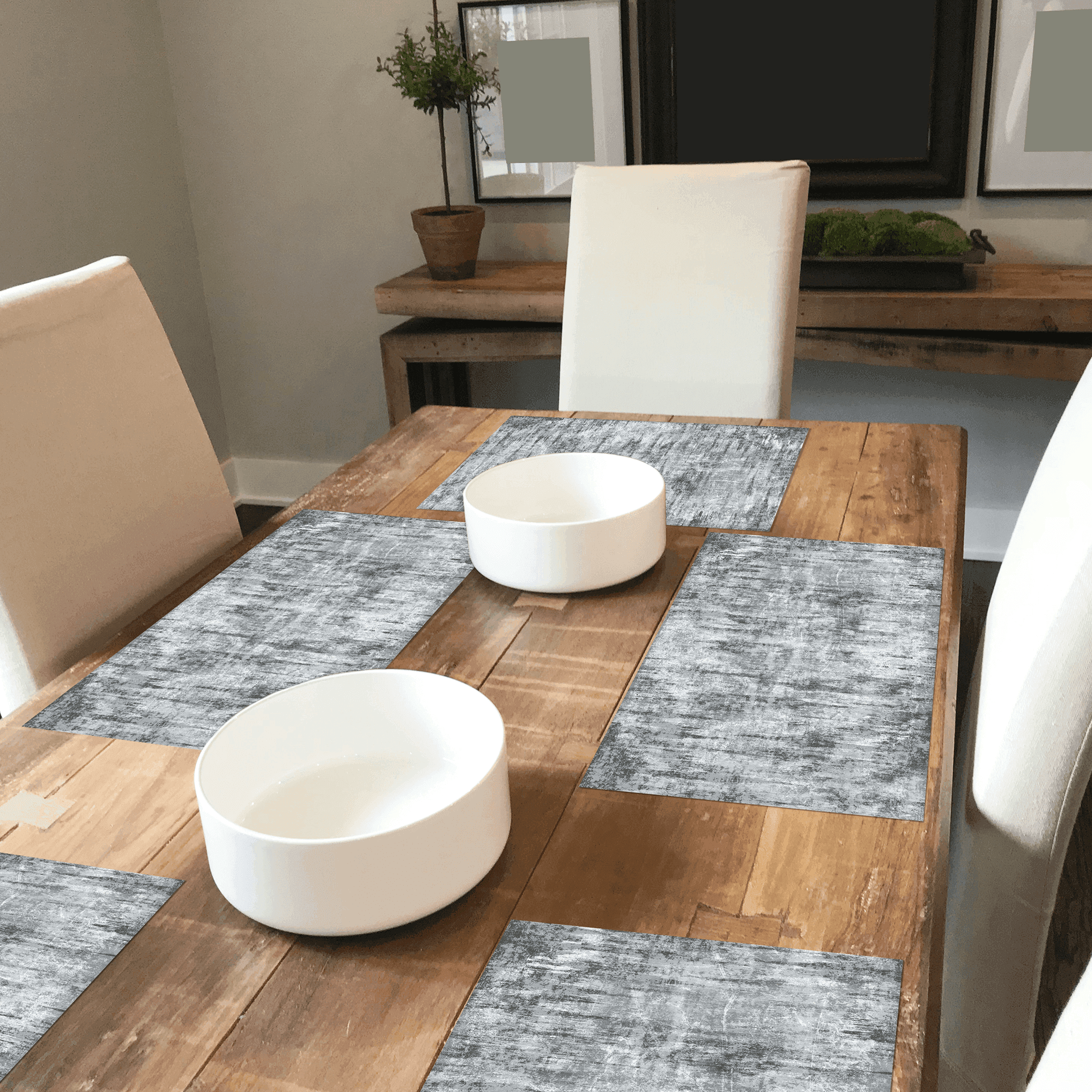 Emerson Placemat | Grey - Carolina Creekhouse Easy to Clean Premium Vinyl Mats