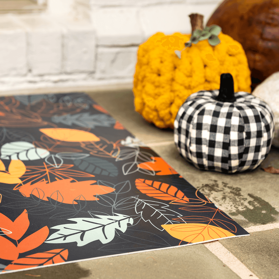 Falling For You FloorFlat | Dark - Premium Vinyl Floor Mat - Carolina Creekhouse Easy to Clean Premium Vinyl Mats