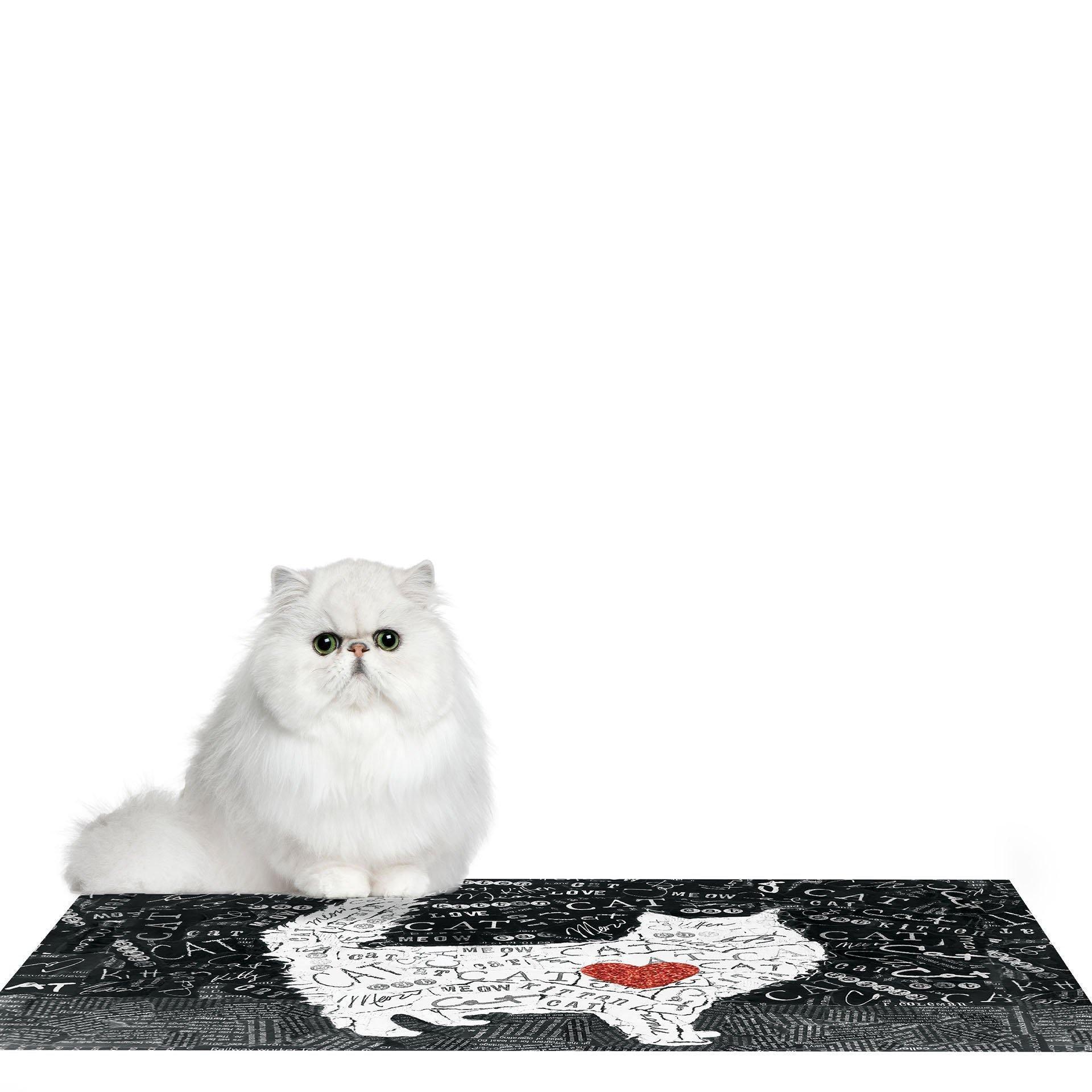 Fluffy Cat PetFlat - Premium Vinyl Mat - Carolina Creekhouse Easy to Clean Premium Vinyl Mats