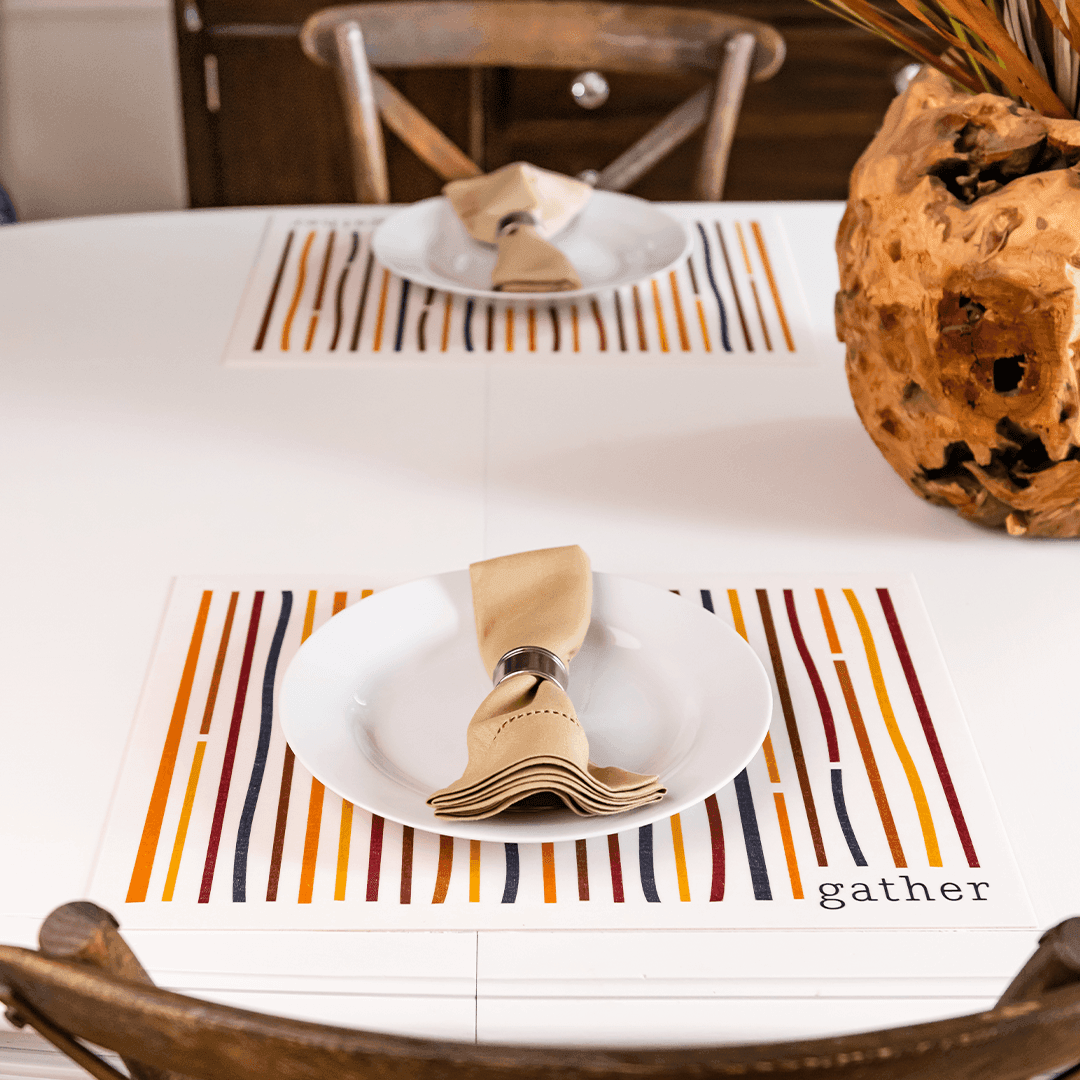 Custom Gather & Be Thankful Placemat - Carolina Creekhouse Easy to Clean Premium Vinyl Mats