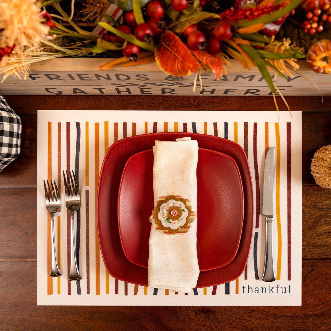 Custom Gather & Be Thankful Placemat - Carolina Creekhouse Easy to Clean Premium Vinyl Mats