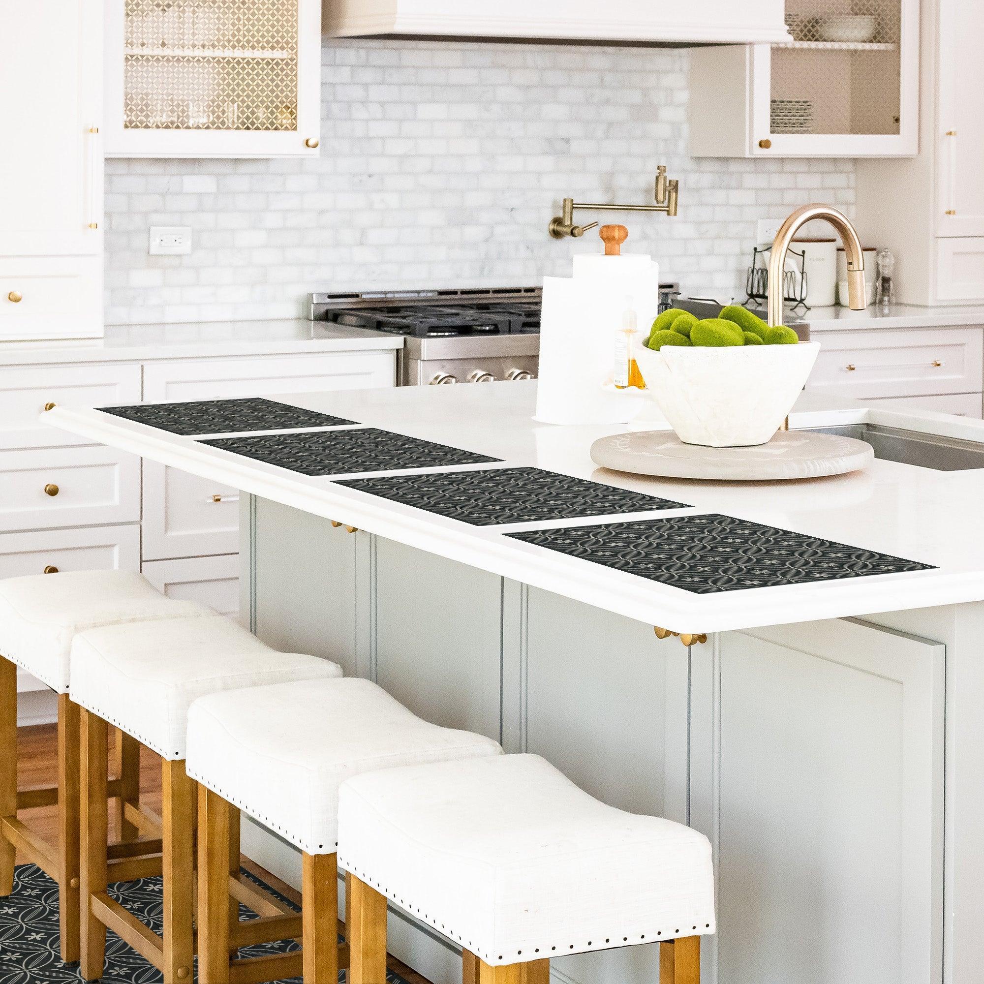 Grace Placemat | Black - Carolina Creekhouse Easy to Clean Premium Vinyl Mats