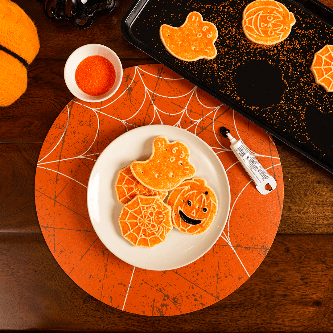 Spooktacular Placemat | Orange - Carolina Creekhouse Easy to Clean Premium Vinyl Mats