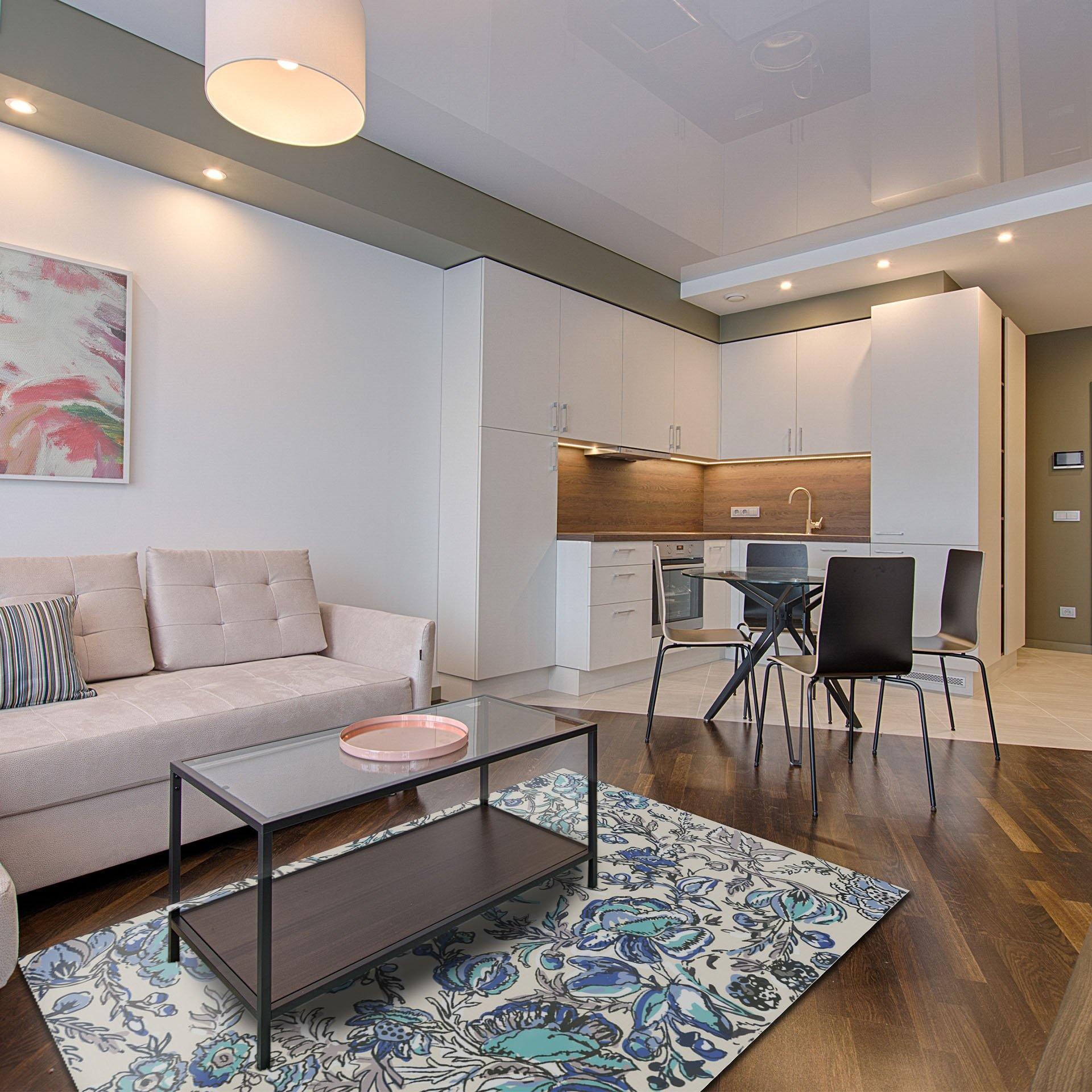 Holly FloorFlat | Blue - Premium Vinyl Mat - Carolina Creekhouse Easy to Clean Premium Vinyl Mats