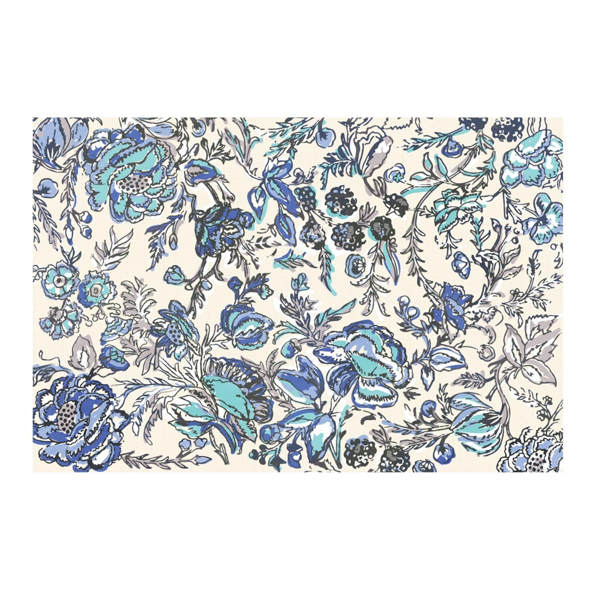 Holly Swatch | Blue - Carolina Creekhouse Easy to Clean Premium Vinyl Mats