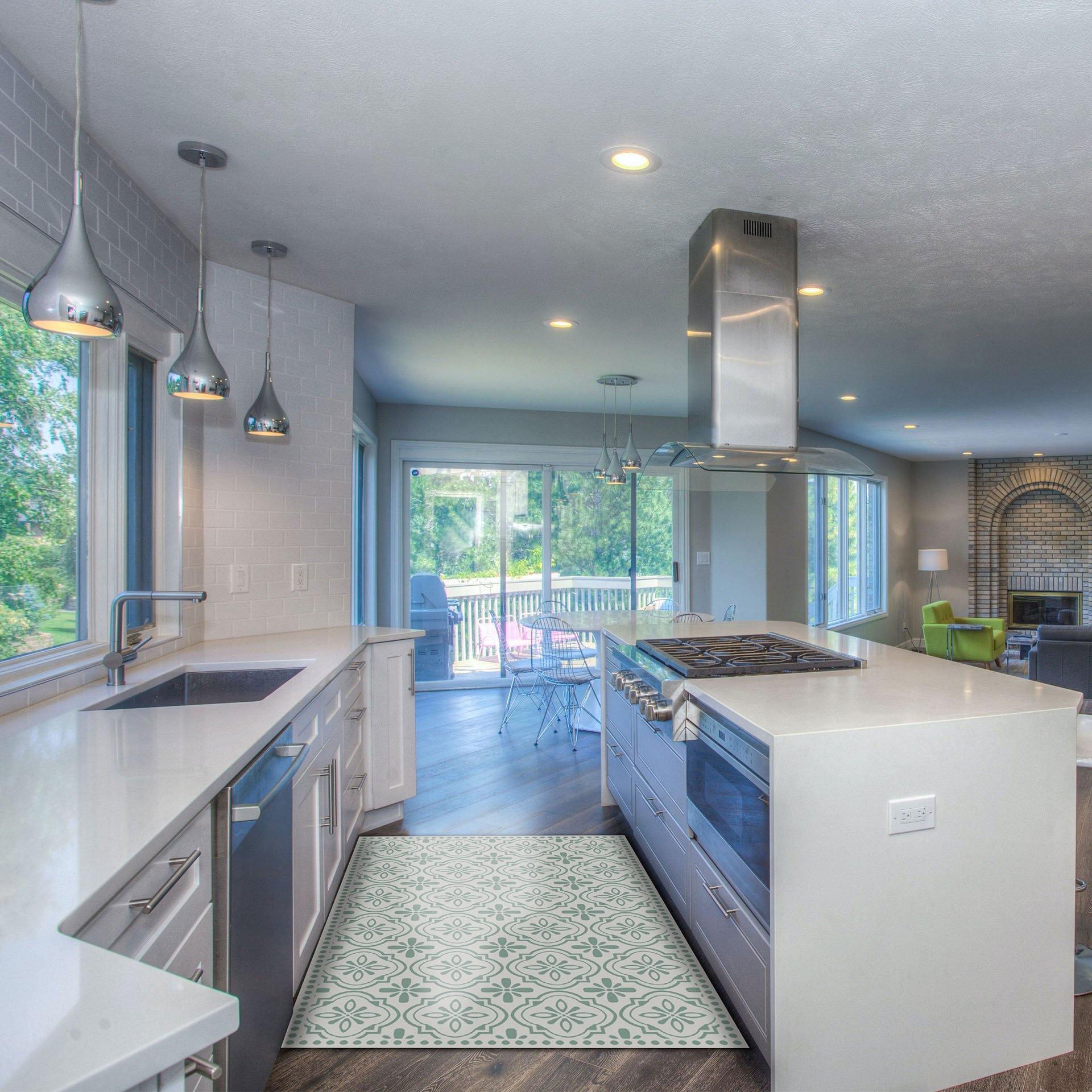 Isabella FloorFlat | Green - Premium Vinyl Mat - Carolina Creekhouse Easy to Clean Premium Vinyl Mats