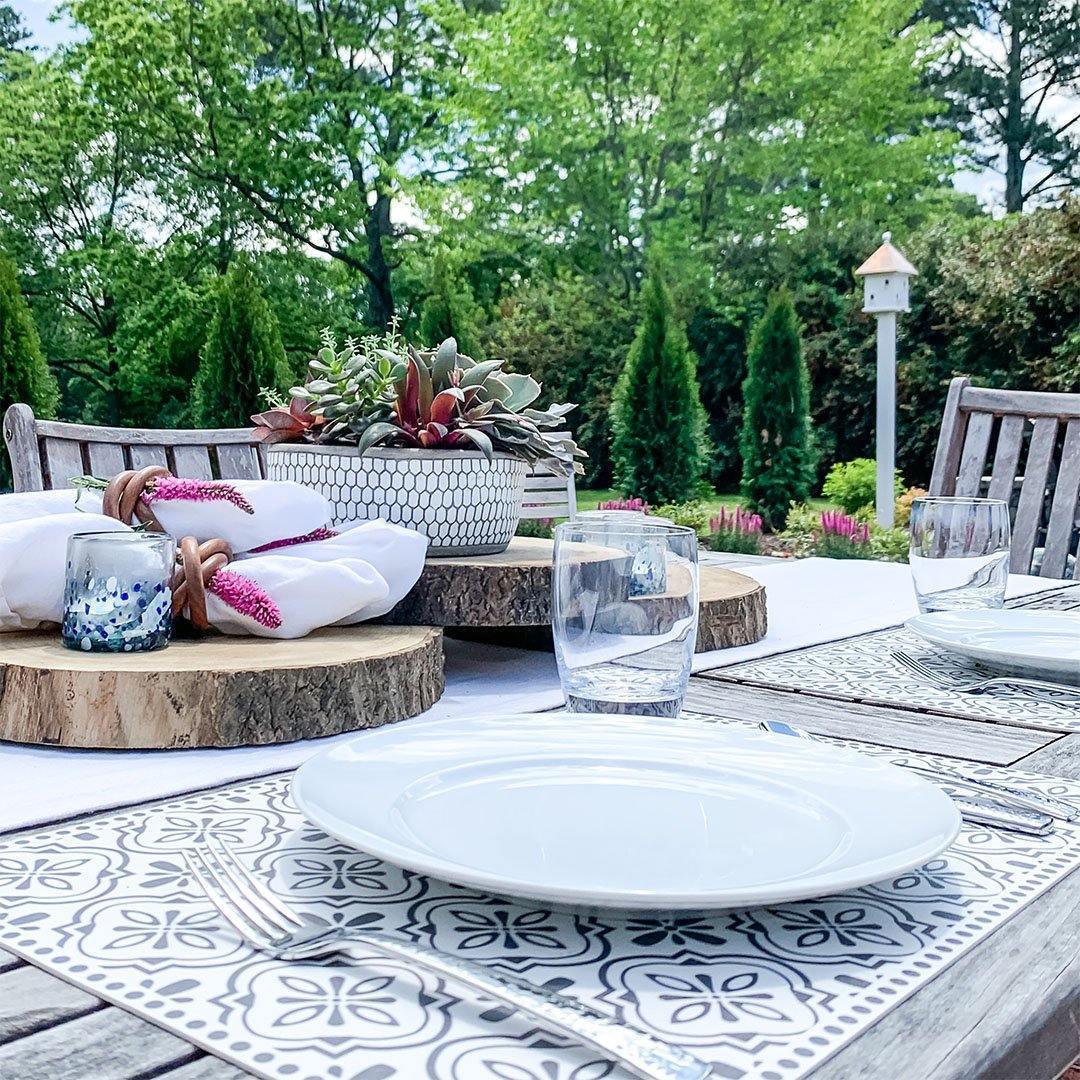 Isabella Placemat | Navy - Carolina Creekhouse Easy to Clean Premium Vinyl Mats