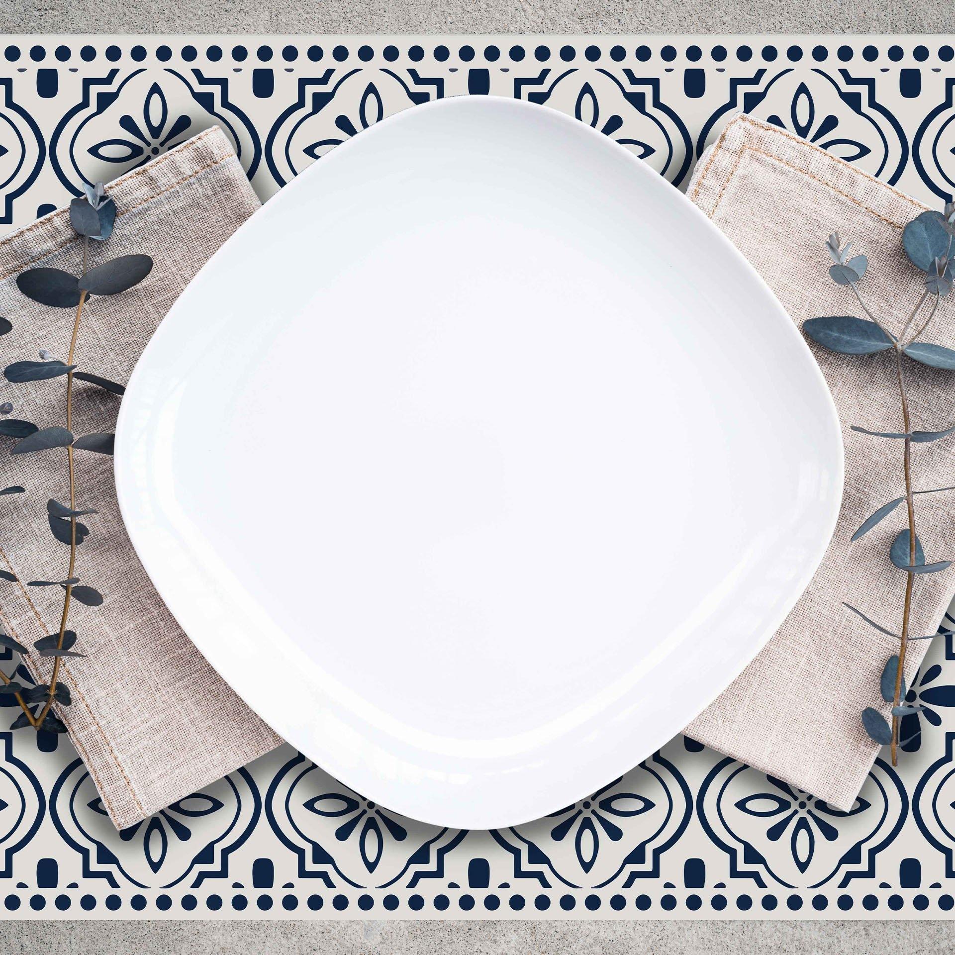 Isabella Placemat | Navy - Carolina Creekhouse Easy to Clean Premium Vinyl Mats