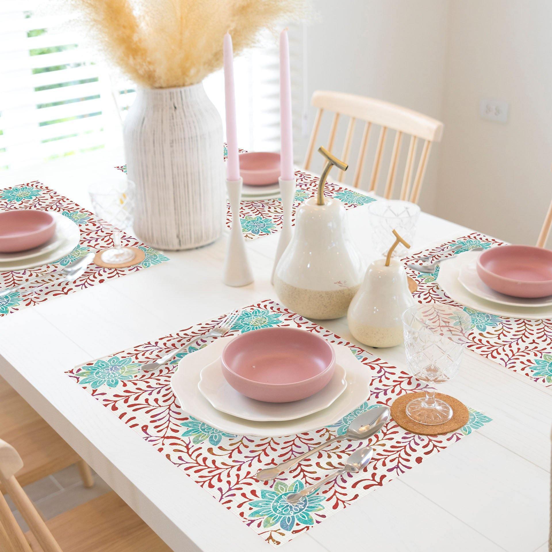 Kelly Placemat | Red - Carolina Creekhouse Easy to Clean Premium Vinyl Mats