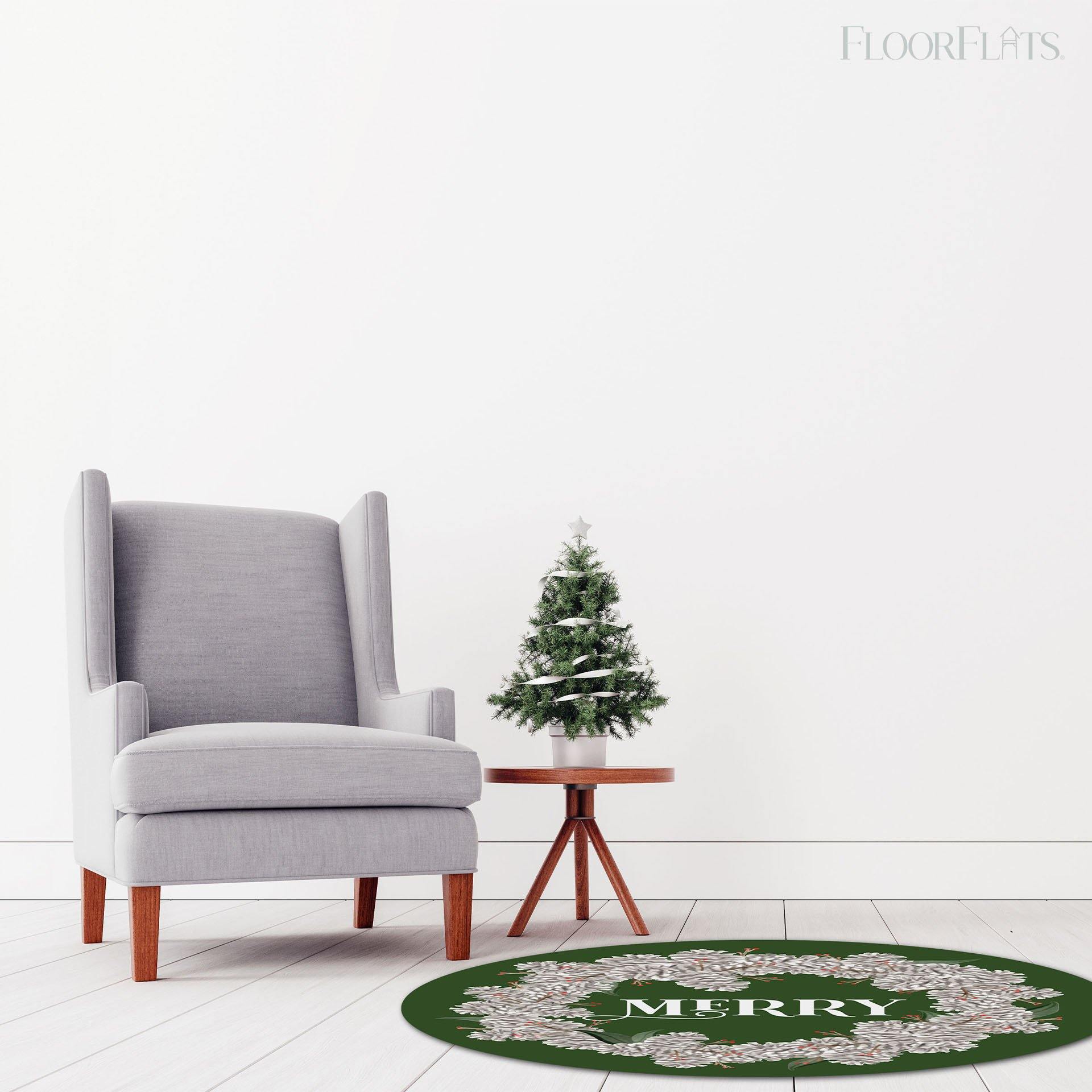 Wreath FloorFlat - Premium Vinyl Floor Mat - Carolina Creekhouse Easy to Clean Premium Vinyl Mats