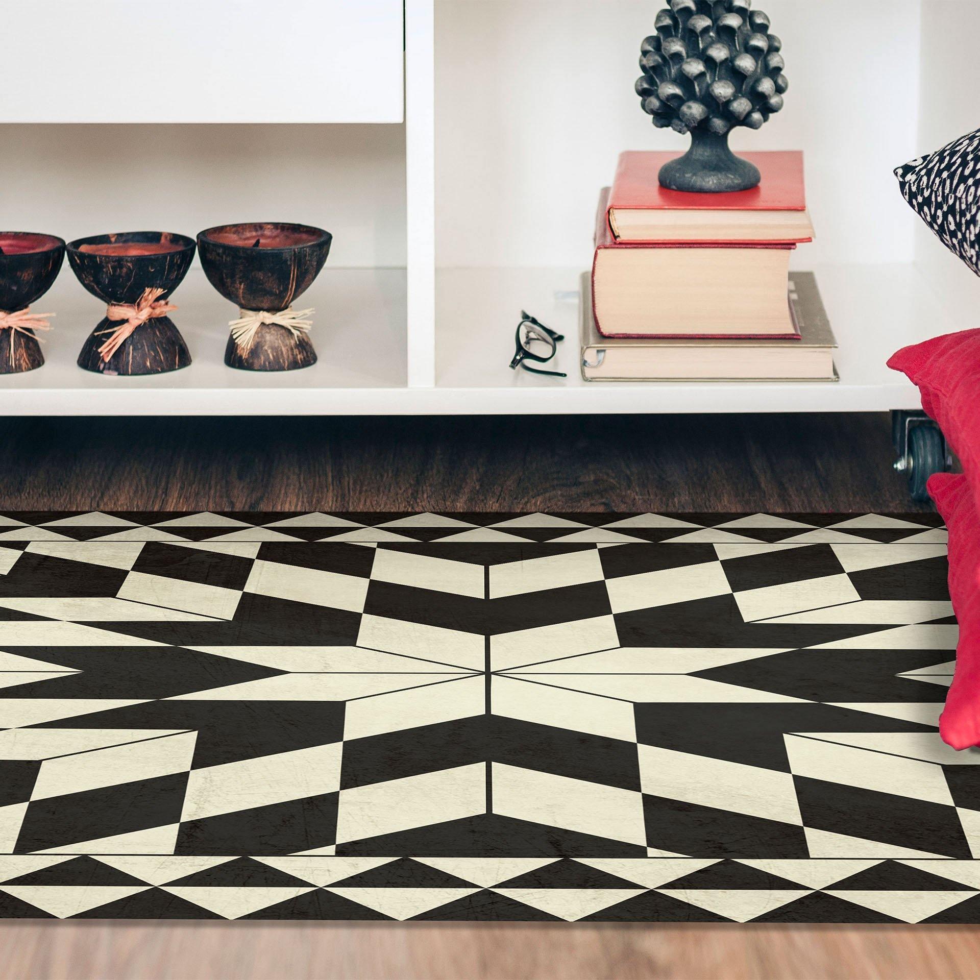 Lila FloorFlat | Black - Premium Vinyl Floor Mat - Carolina Creekhouse Easy to Clean Premium Vinyl Mats