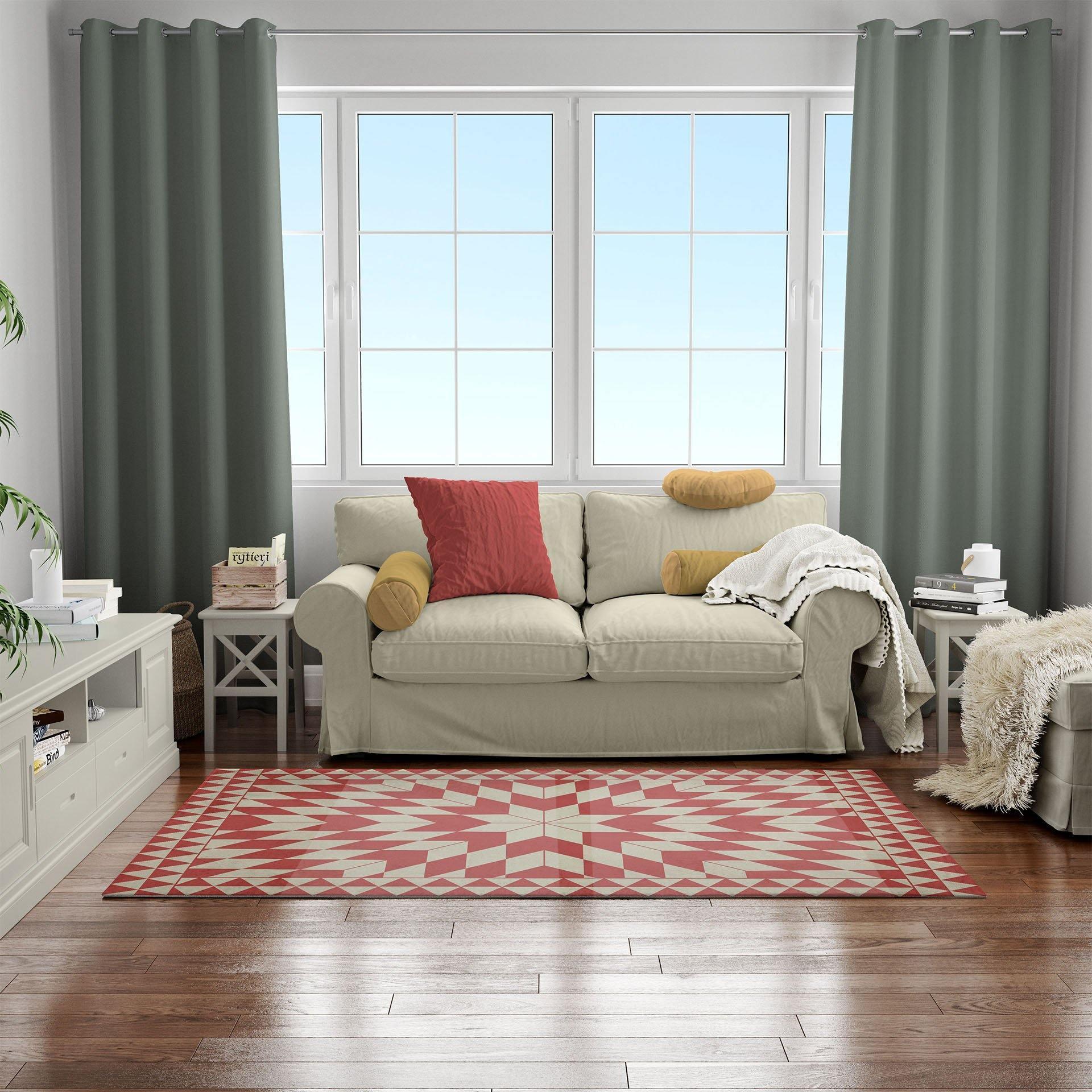 Lila FloorFlat | Red Orange - Premium Vinyl Floor Mat - Carolina Creekhouse Easy to Clean Premium Vinyl Mats