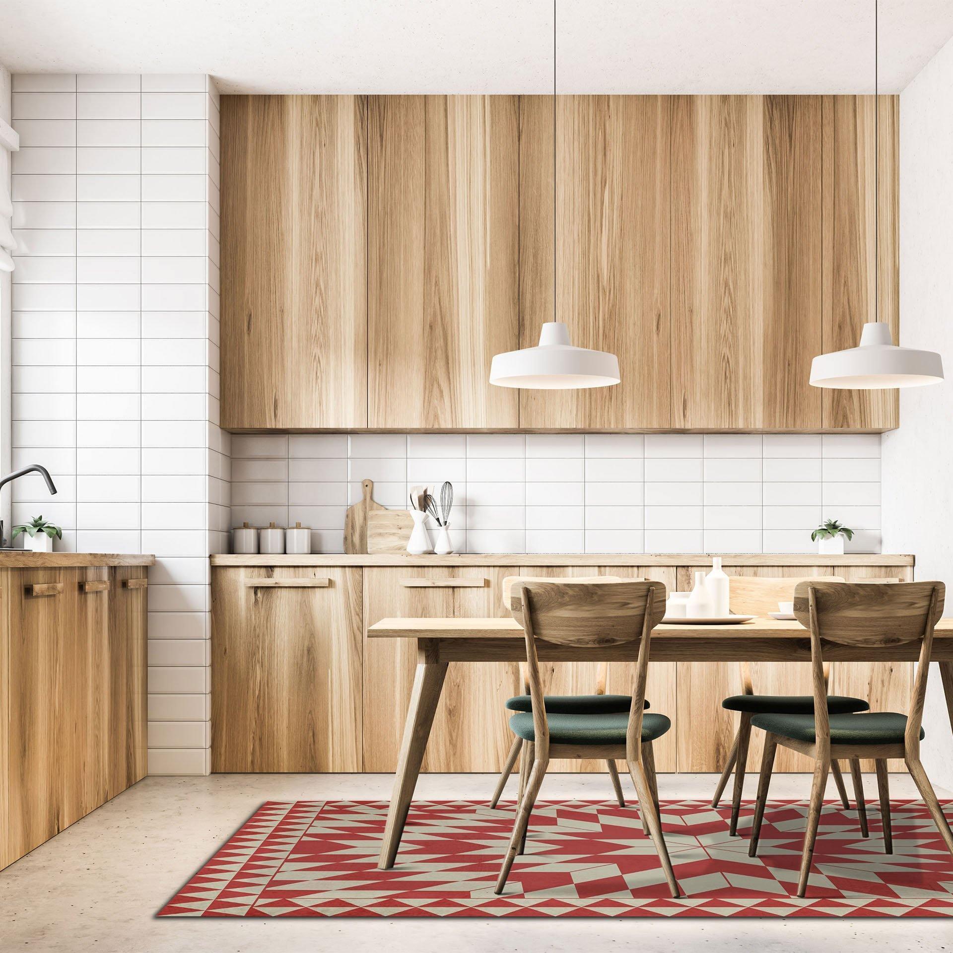 Lila FloorFlat | Red Orange - Premium Vinyl Floor Mat - Carolina Creekhouse Easy to Clean Premium Vinyl Mats