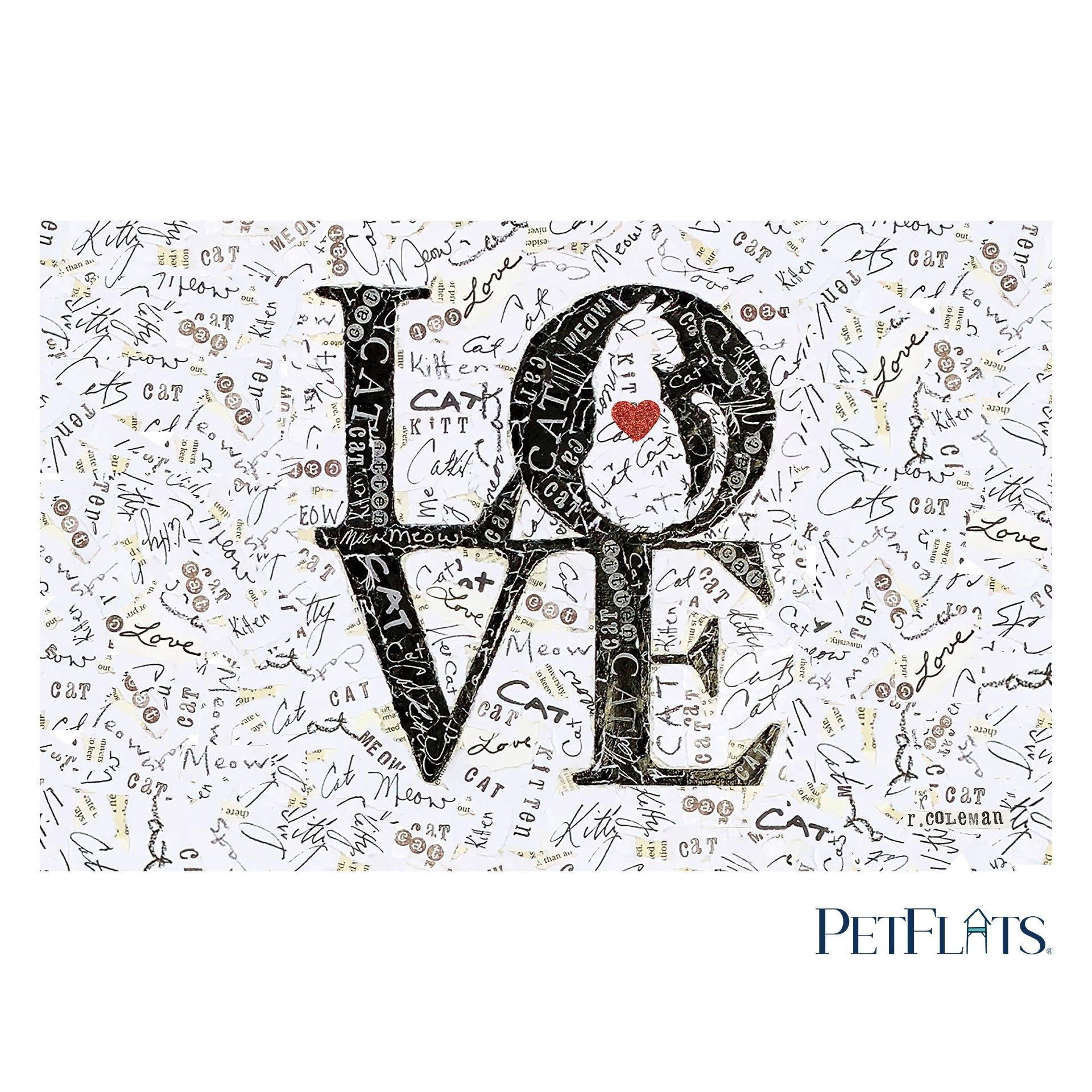 Love Cat PetFlat - Premium Vinyl Mat - Carolina Creekhouse Easy to Clean Premium Vinyl Mats
