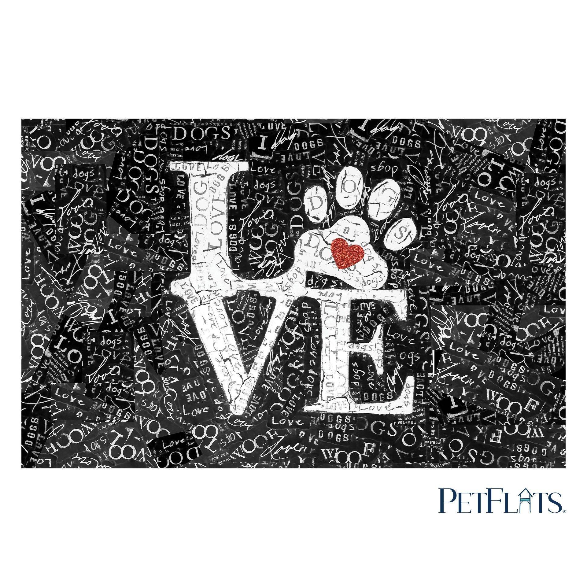 Love Dog PetFlat - Premium Vinyl Mat - Carolina Creekhouse Easy to Clean Premium Vinyl Mats
